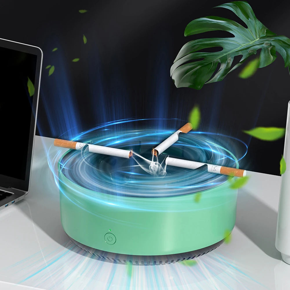 2-In-1 Anti-Smoke Ashtray Air Purifier Low Noise Filtering Second-Hand Smoke Airs Freshener Cigarettes Remove Airs Odor Ashtrays