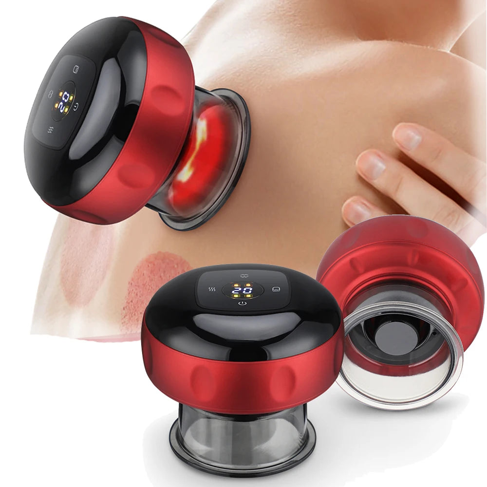 3-in-1 Electric Cupping Massager – Vacuum Suction, Heating & Scraping Therapy for Neck, Back, Arms & Body